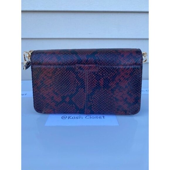 Michael Kors shoulder bag sonia medium snake print leather crossbody bag merlot - Picture 4 of 8